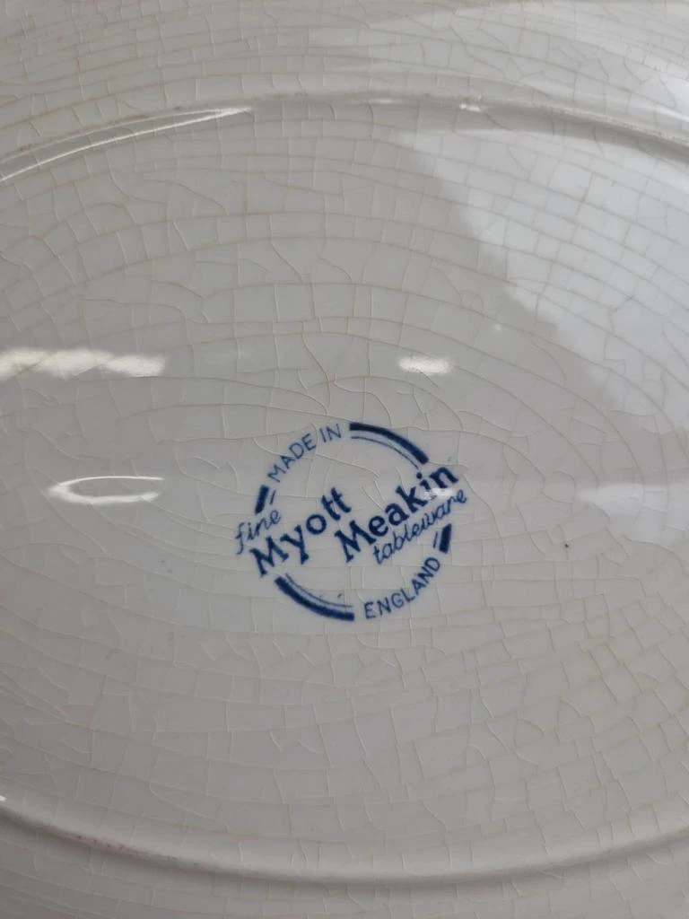 Vintage Myott Meakin oval serving platter – Blue floral and bird decor – 38 cm – photo 7
